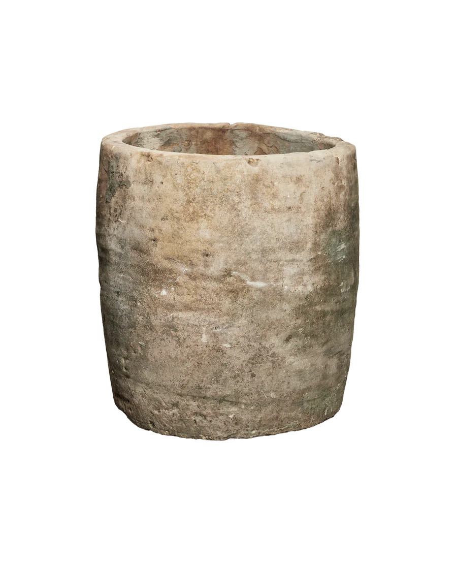 Olive Ateliers Vintage Limestone Trough - Round from Indonesia - Planters, Fountains, & Water Fea... | Olive Ateliers