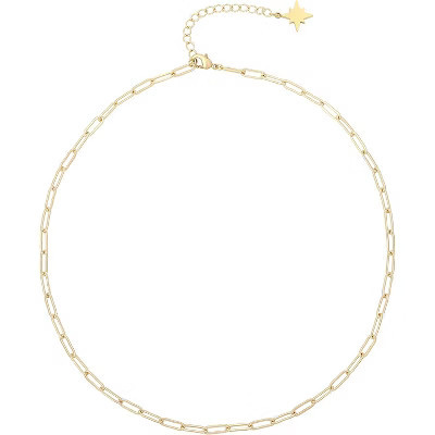 Summit Adventure Pearl 18K Gold Paperclip Chain Choker Satellite Chain Biwa Pearl Pendant Necklace Dainty Jewelry for Women | Target