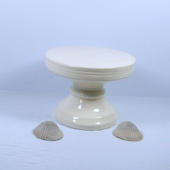 Glazed White Ceramic Pedestal / Ceramic Display Stand / Round Pedestal | Etsy (US)