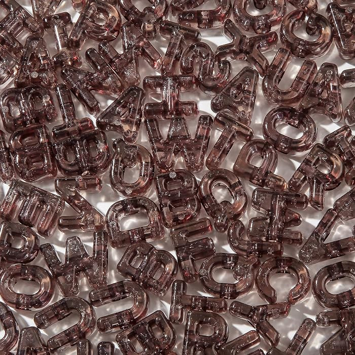 155pcs/500gram Large Hole Letter Beads,Big Alphabet Shaped Beads for Keychains Purse Bag Kit Backpack (Black) | Amazon (US)