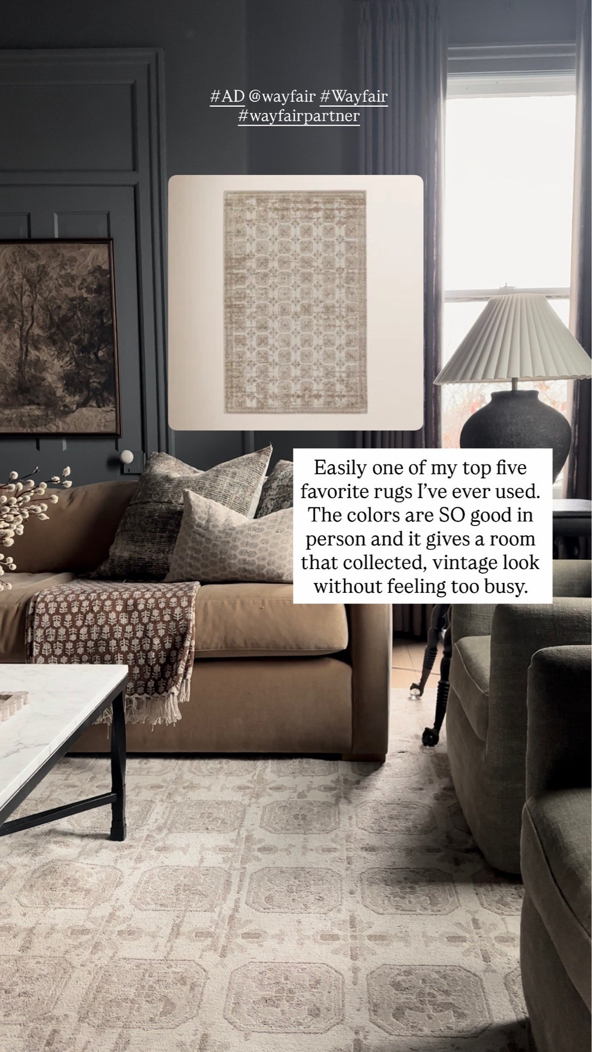 #Ad Easily one of my top five favorite rugs I’ve ever used. The colors are so pretty in person and I love how it gives a room that collected, vintage feel without being too busy. It has that worn in look that makes a space feel warmer and more layered, and it works with so many different styles. This is one I would use over and over again. It’s also included in Wayfair’s Labor Day sale right now!

@wayfair #WayfairPartner #wayfair

#LTKSaleAlert #LTKHome