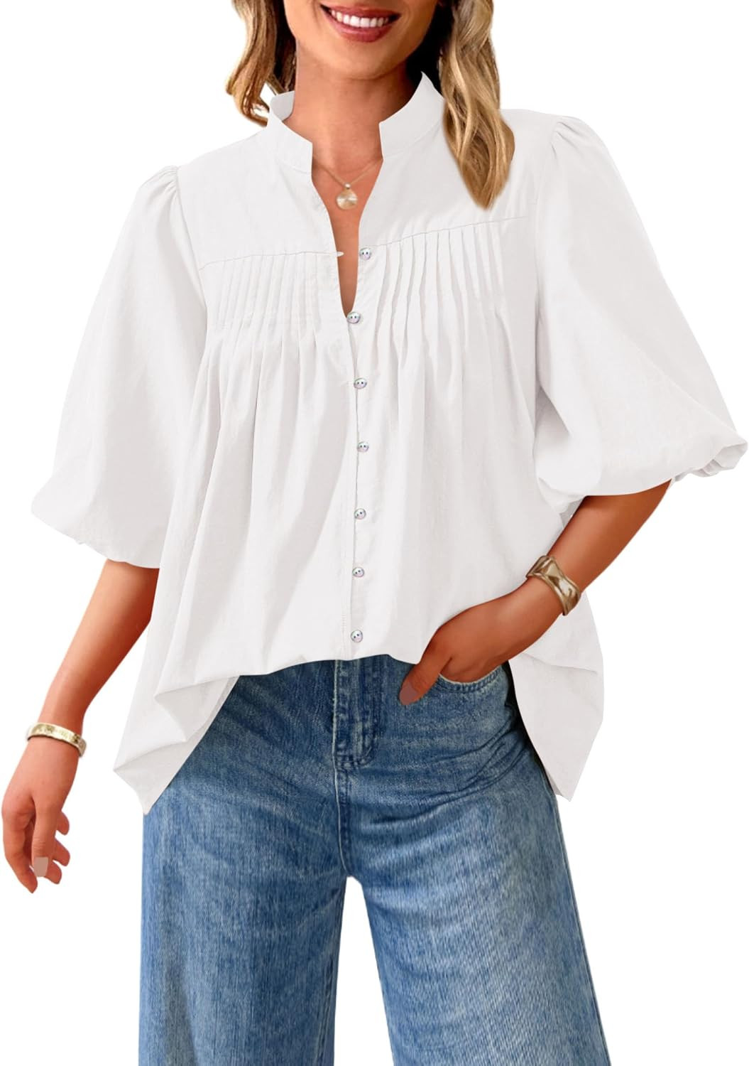 PRETTYGARDEN Short Sleeve Henley Shirts for Women | Amazon (US)