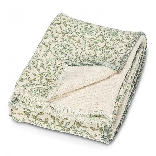 Green And White Floral Throw | Bed Bath & Beyond