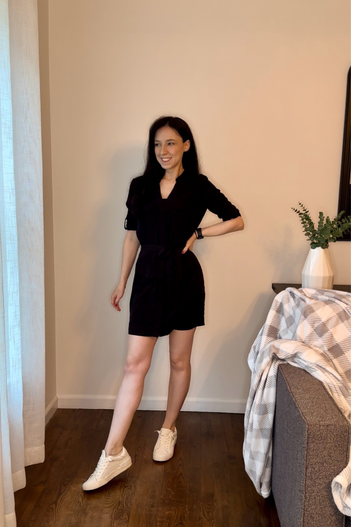 Black shirt dress size S
White sneakers size 6.5


Summer outfit, work outfit, casual outfit, millennial outfit, minimalist outfit, easy outfit, summer party outfit 

#LTKStyleTip #LTKFindsUnder50 #LTKSeasonal