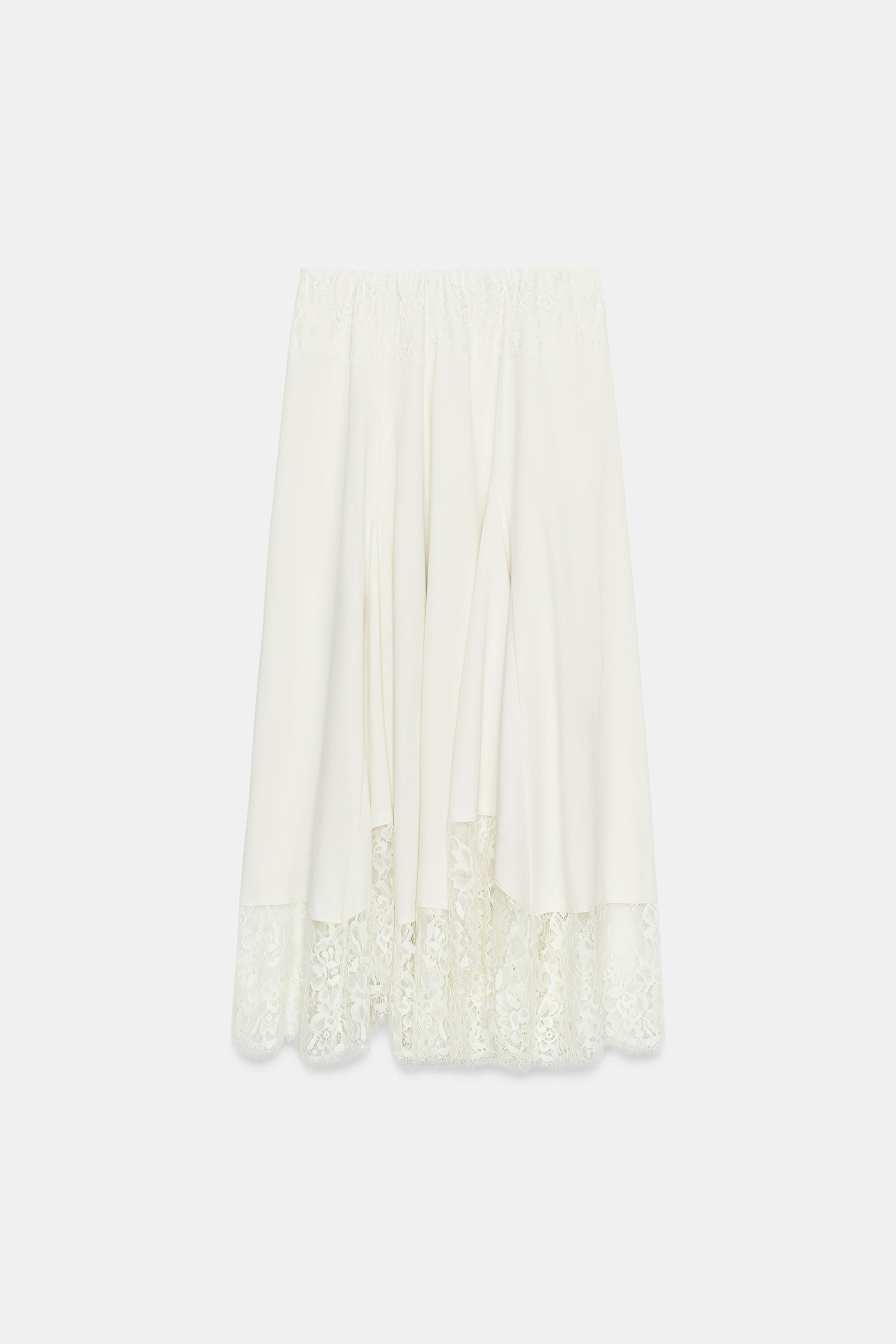 LACE VOLUMINOUS MIDI SKIRT | Zara UK