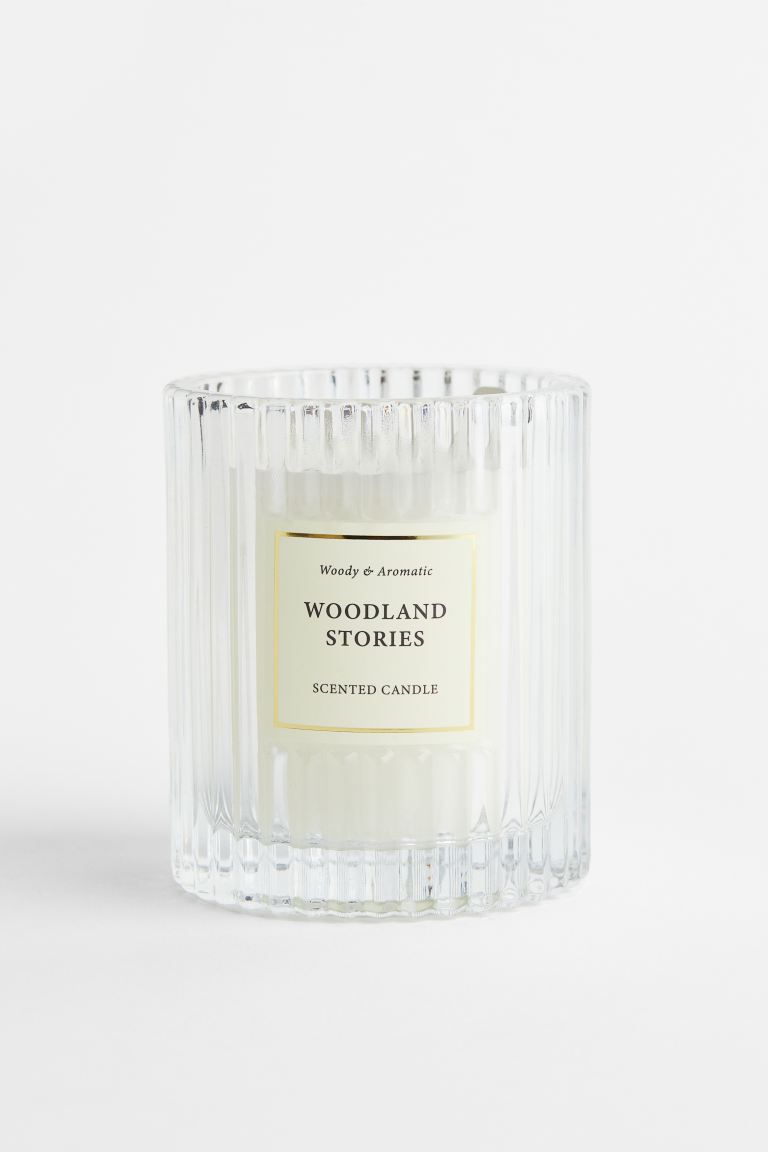 Scented Candle in Glass Holder - Clear glass/Woodland Stories - Home All | H&M US | H&M (US)