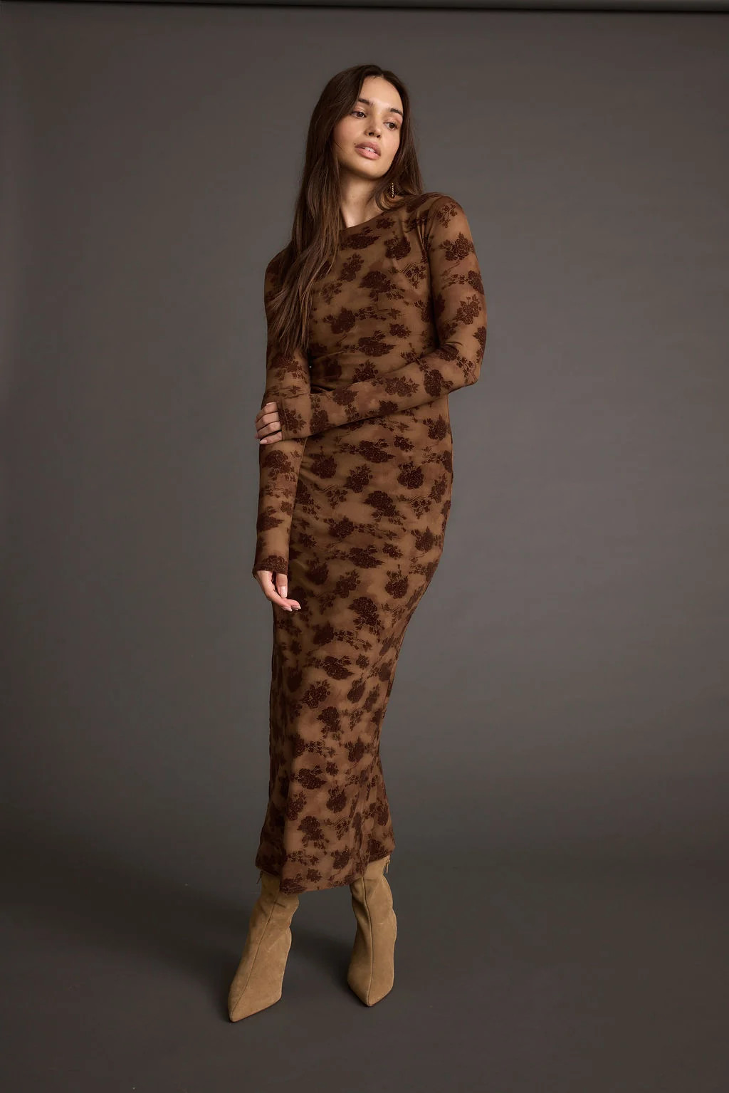 Casanova Brown Floral Maxi Dress | 12th Tribe | 12th Tribe