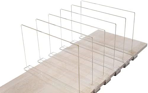 A & R 6 Pack Acrylic Shelf Dividers for Closet - Clear Shelf Organizer for Clothes - Adjustable S... | Amazon (US)
