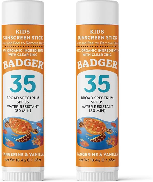 Badger Mineral Kids Sunscreen Face Stick SPF 35, Zinc Oxide Travel Size Sunscreen Stick for Kids,... | Amazon (US)