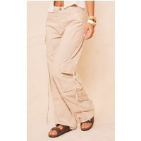 Nude Pinstripe Linen Cargo Pants | PrettyLittleThing US