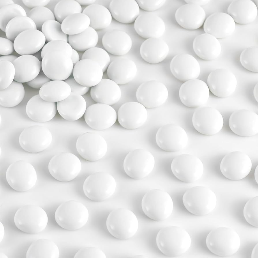 FUTUREPLUSX 1LB White Glass Beads, Flat Marbles for Vase Fillers | Amazon (US)