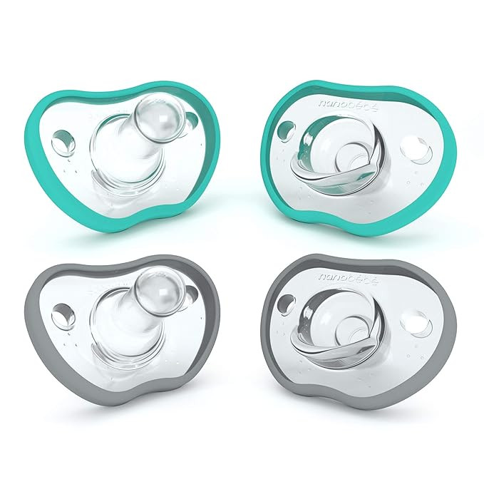 Nanobebe Baby Pacifiers 0-3 Month - Orthodontic, Curves Comfortably with Face Contour, Award Winn... | Amazon (US)