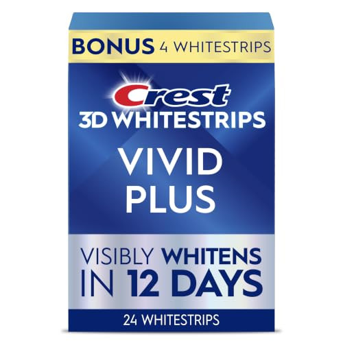 Crest Teeth Whitening Strips, Crest 3D Whitestrips Vivid Plus, Enamel Safe Teeth Whitening Kit, 12 Treatments (24 Strips), Visibly Whitens in Days, 8 Levels Whiter | Amazon (US)