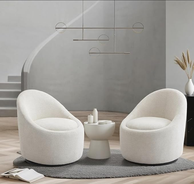Swivel Barrel Accent Chair Set of 2, 360 with Hidden Storage, Modern Small Round Accent Chair for... | Amazon (US)