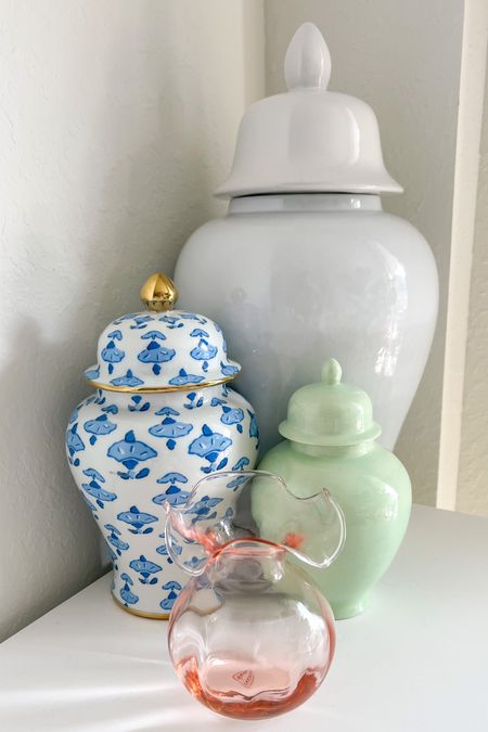 Flower vase and ginger jars for spring home decor 🤍 the vase was smaller than expected but I do love it! 

#LTKhome #LTKFind #LTKSeasonal