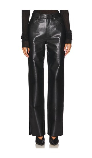 ANINE BING Roy Pant in Black Recycled Leather - Black. Size 28 | Revolve Clothing (Global)