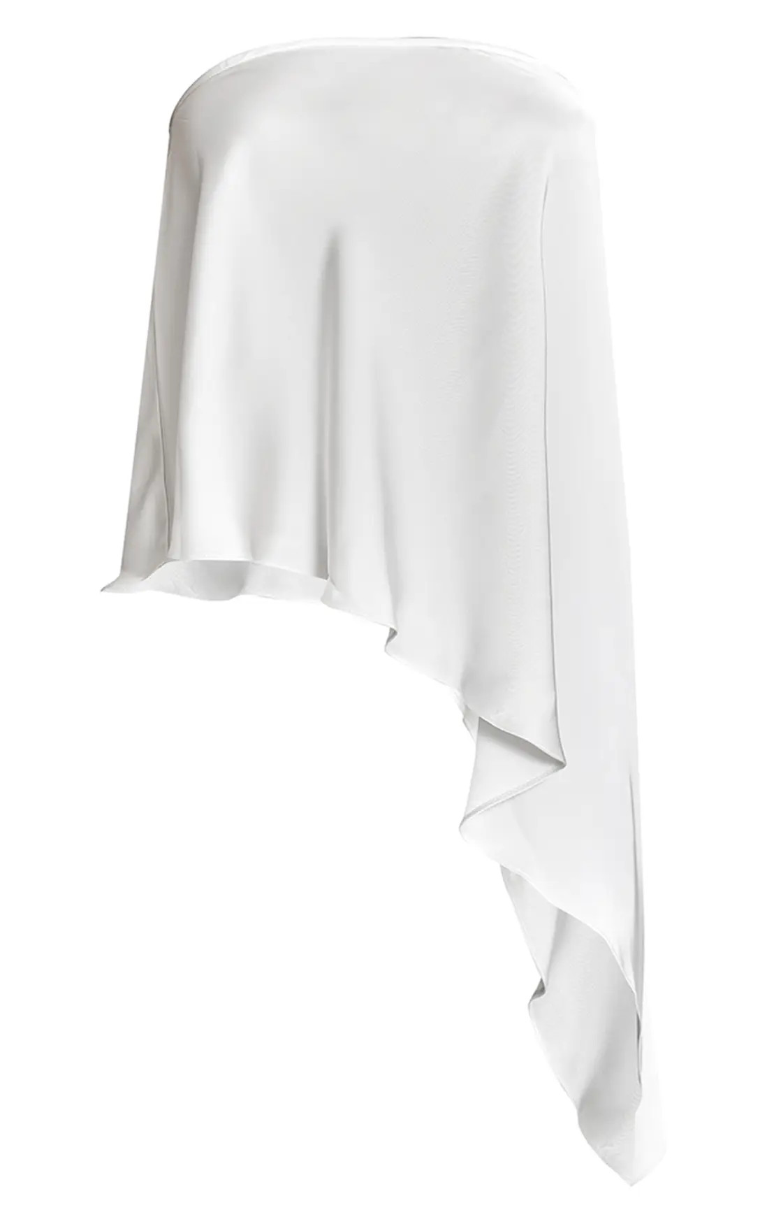 Cream Satin Floaty Long Top | PrettyLittleThing US