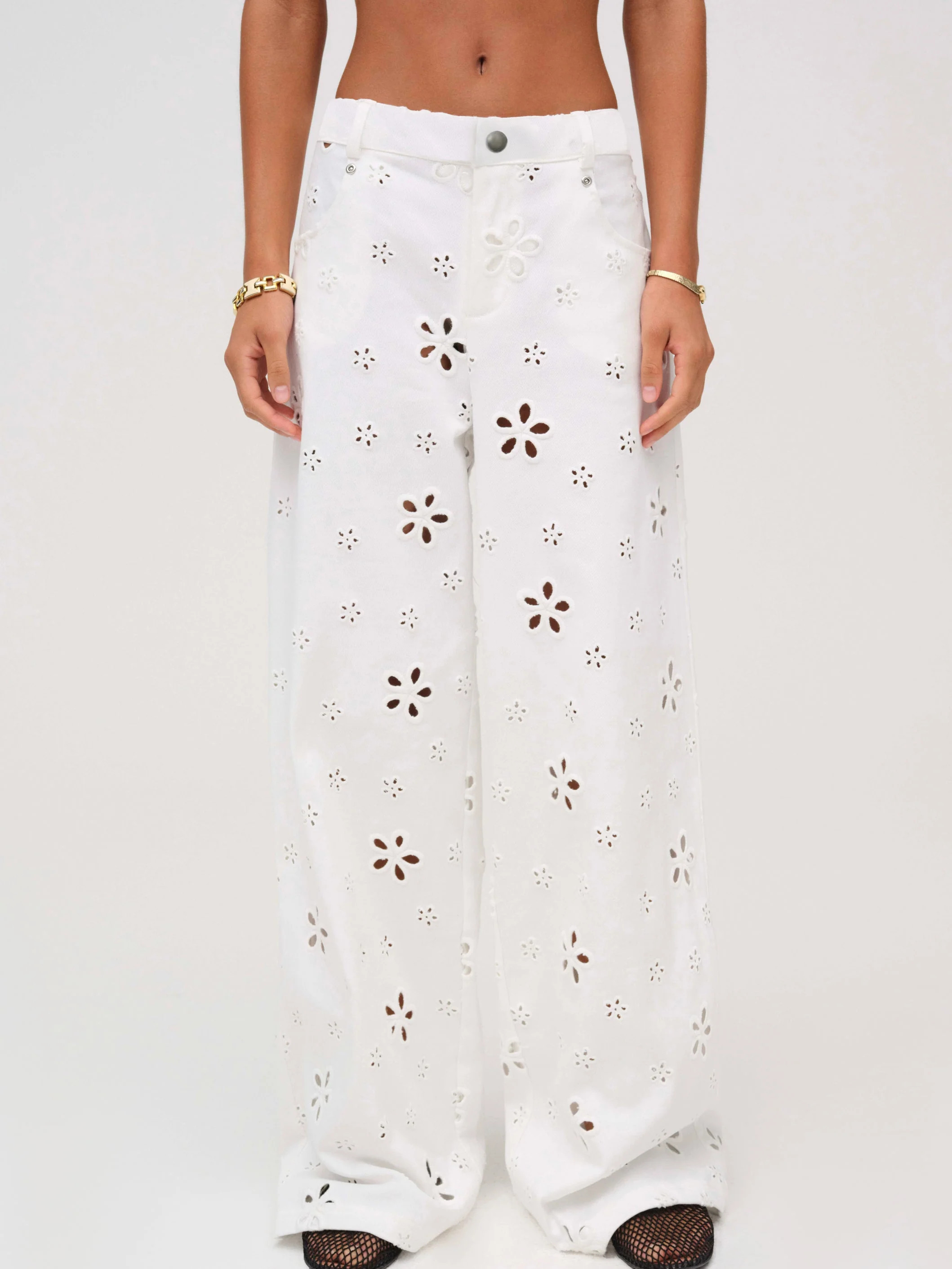 Daisy Eyelet Baggy Jean | For Love & Lemons