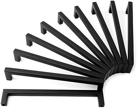 Koofizo Solid Square Bar Cabinet Handle - Black Furniture Pull, 6.3 Inch/160mm Screwhole Distance... | Amazon (US)