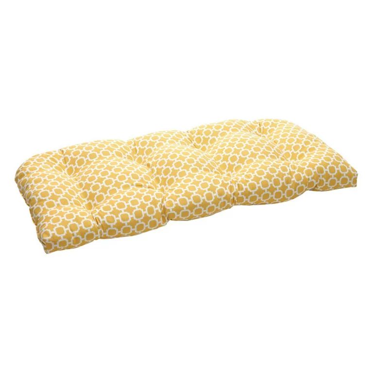 Pillow Perfect 450360 Hockley Yellow Wicker Loveseat Cushion | Walmart (US)