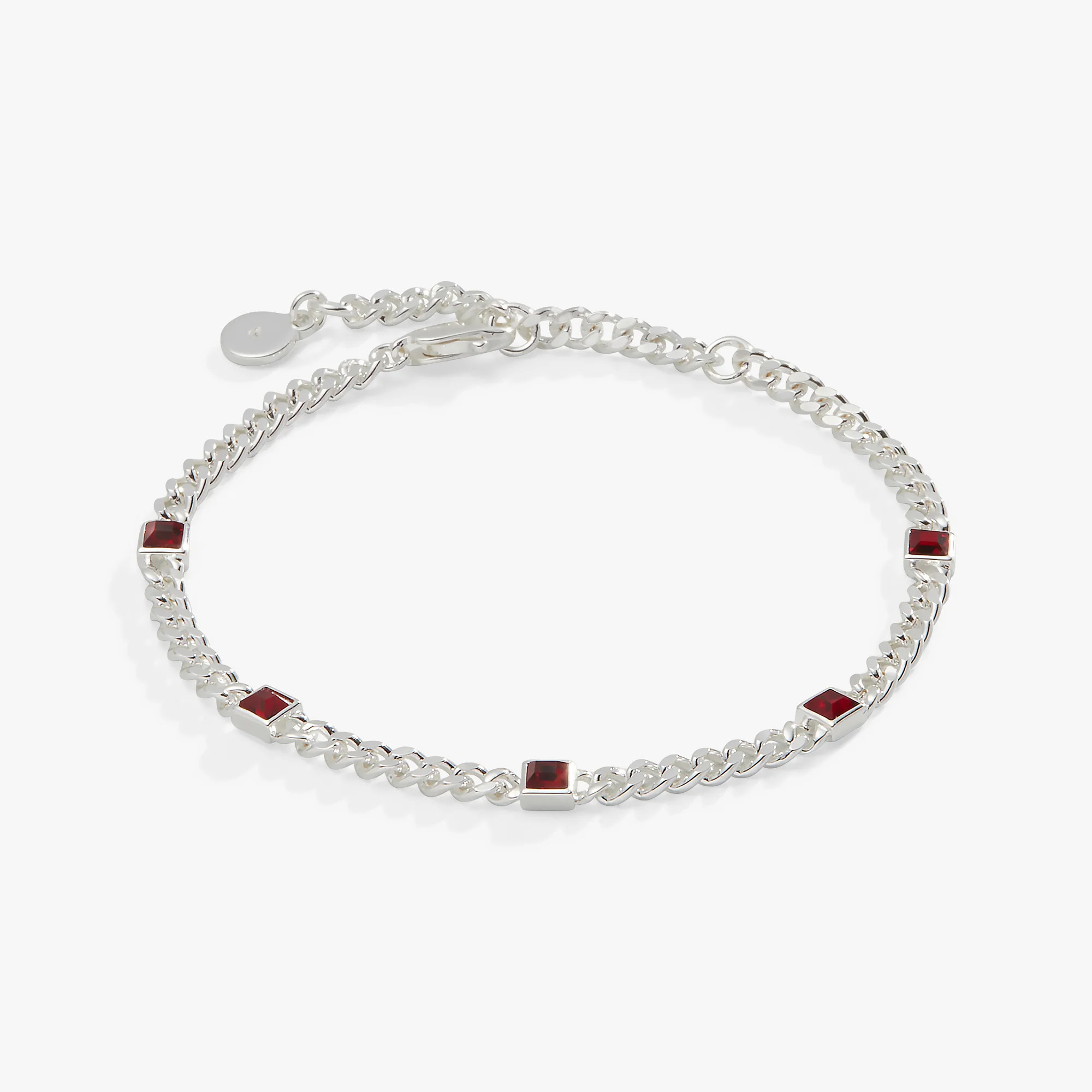 Scarlet Curb Chain Bracelet, January Birthstone | Alex and Ani