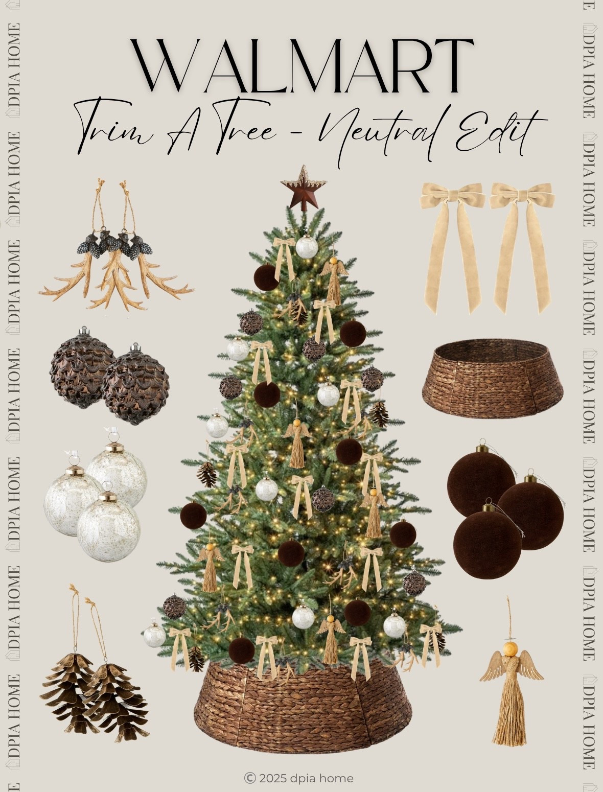 Affordable Christmas Tree decor for the neutrals lover. 🤎 All from Walmart. 

holiday decor | ornaments | tree collar | brown | cream | beige | velvet bows

#LTKHoliday #LTKSeasonal #LTKHome