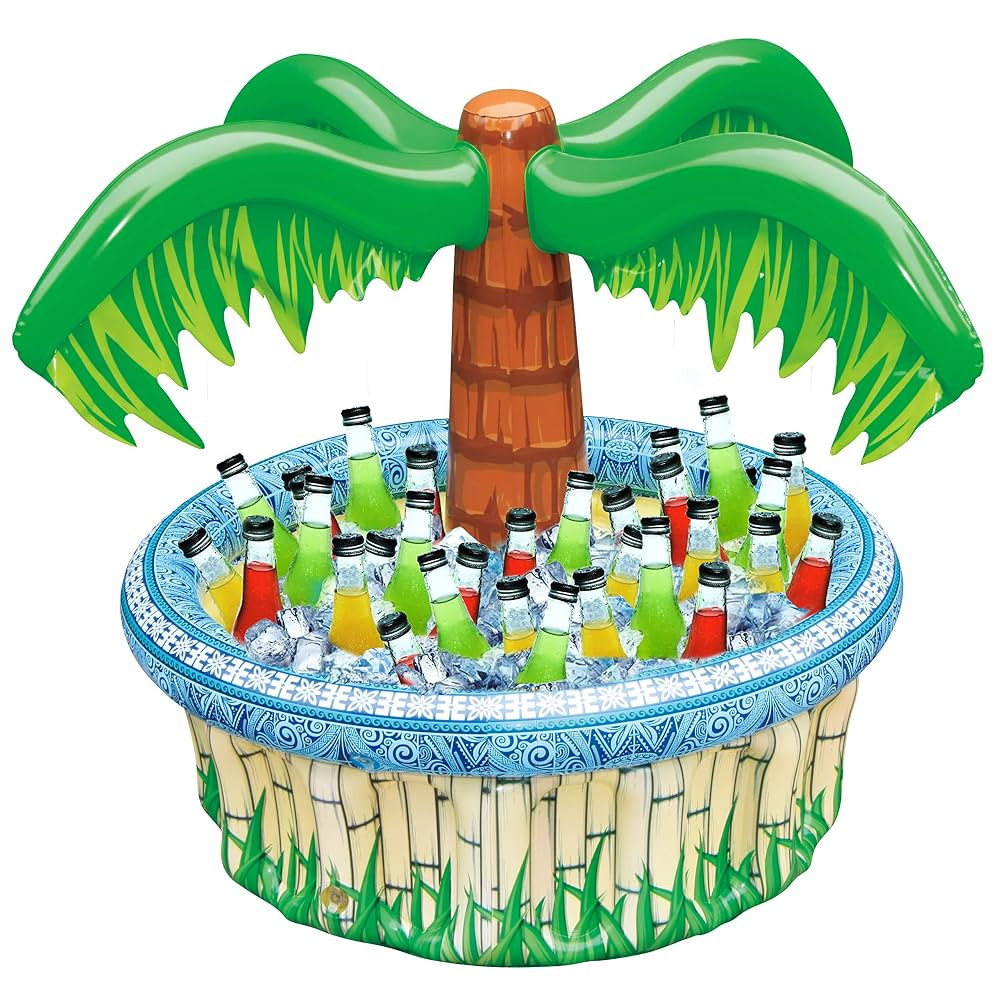 JOYIN 28” Inflatable Palm Tree Cooler, Luau Hawaiian Tropical Beach Themed Party Decorations, B... | Amazon (US)