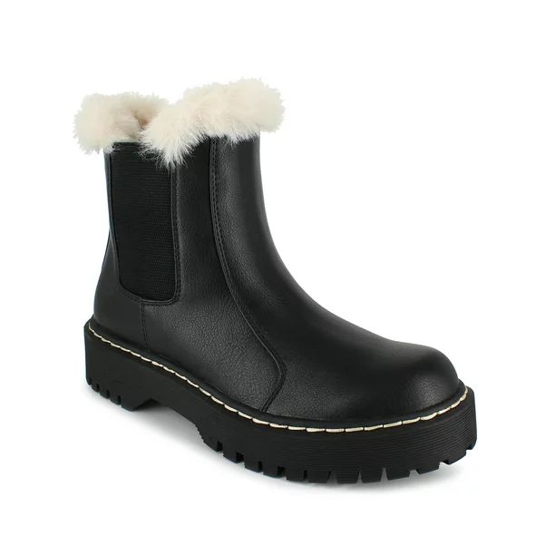 PORTLAND by Portland Boot Company Fur Trim Chelsea Boot (Women's) | Walmart (US)