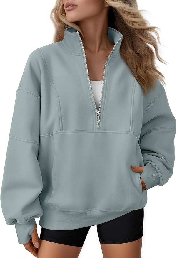 AUTOMET Womens Quarter Zip Oversized Sweatshirts Teen Fleece Pullover Hoodies 2025 Mock Neck Swea... | Amazon (US)
