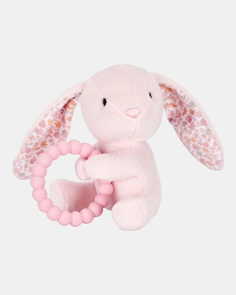 Baby Girl Bunny Plush With Teether - Pink | Carter's Inc