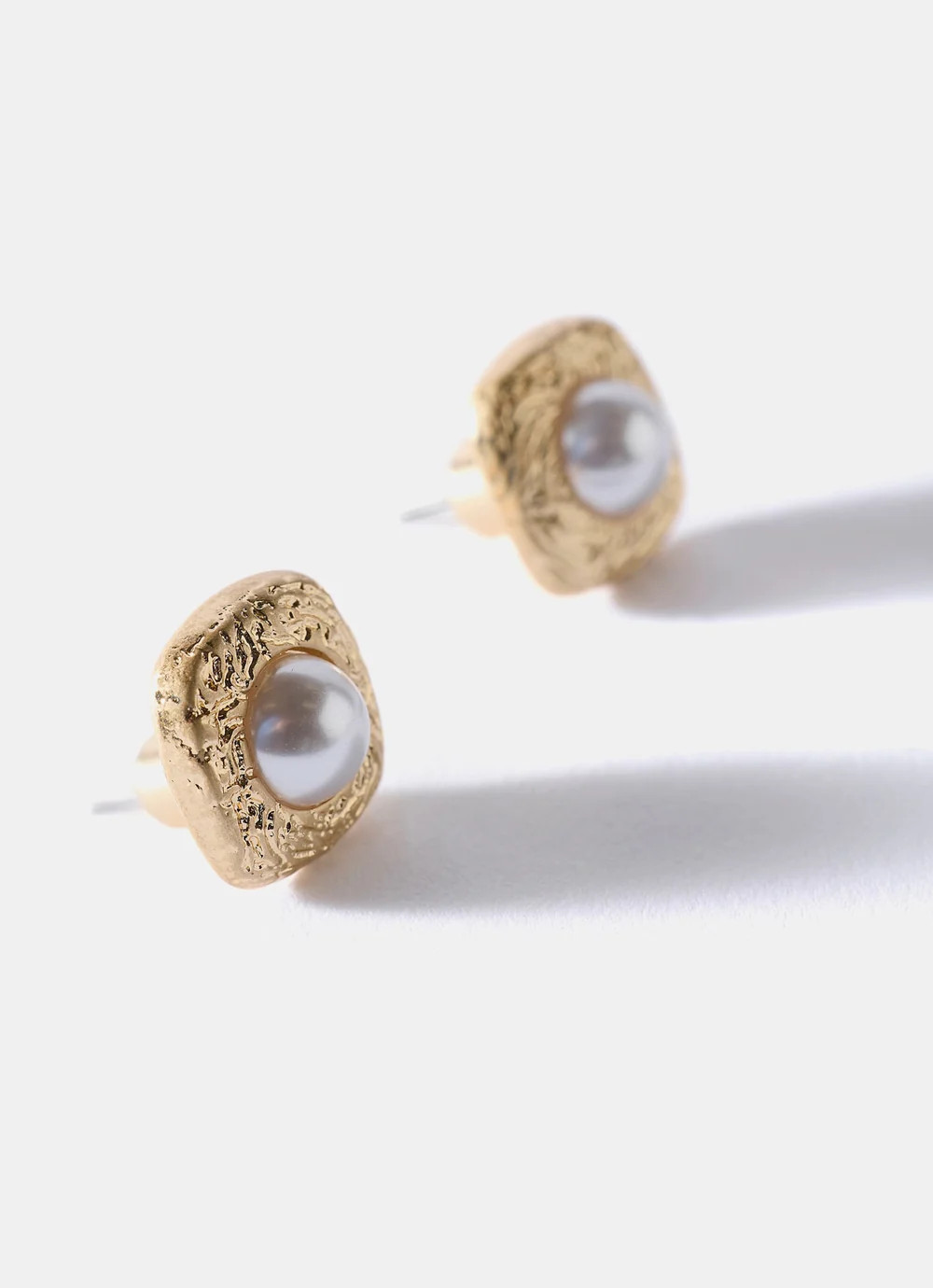 Gold Tone Pearl Stud Earrings | Mint Velvet