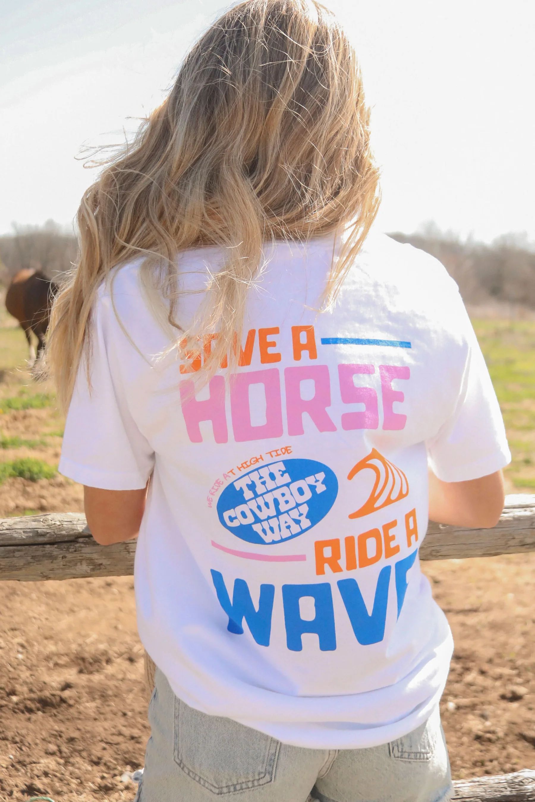 charlie southern: save a horse ride a wave t shirt | RIFFRAFF
