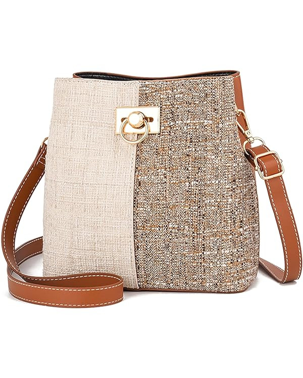 PINCNEL Cross Body Bag Purses for Women - PU Leather Crossbody Bucket Bag with Adjustable Shoulde... | Amazon (US)