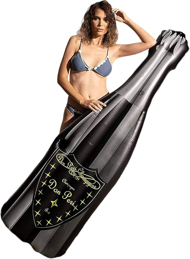 Inflatable Pool Float Champagne Bottle | Large Base for Kids and Adults, Ideal for Beach and Pool... | Amazon (US)