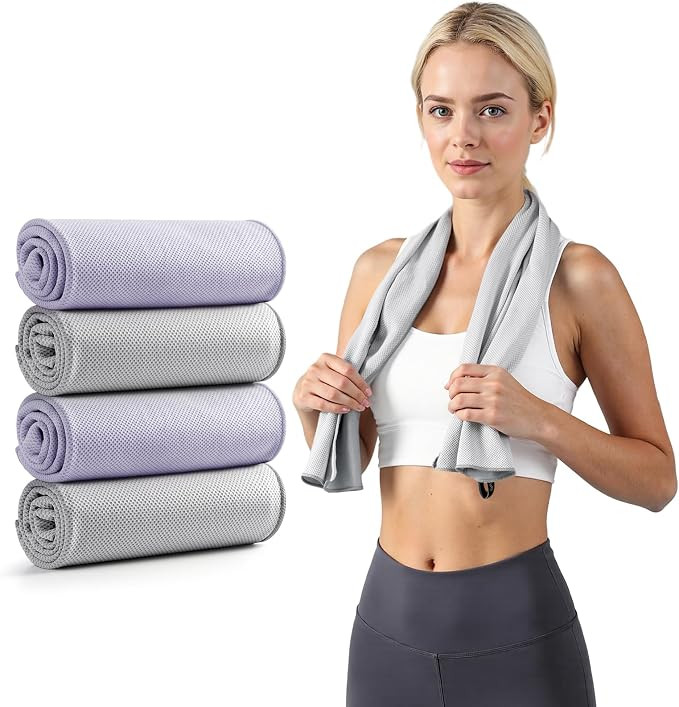 REDKISS 4 Pack Cooling Towels (39"x11"), Ice Towel, Soft Breathable Chilly Towel, Microfiber Towe... | Amazon (US)