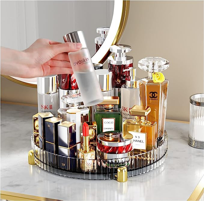 360° Rotating Storage Tray, Dial Diameter 11.02", Cosmetics and Perfume Organizer, Desktop Stora... | Amazon (US)