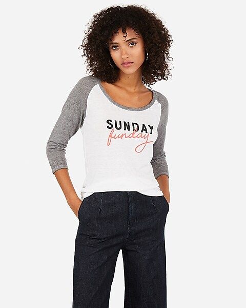 sunday funday graphic baseball tee | Express