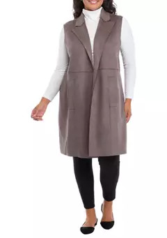 Philosophy Plus Size Faux Suede Vest | Belk