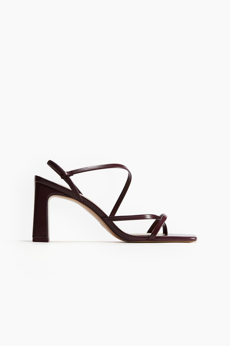 Block-heeled Sandals - High heel - Burgundy - Ladies | H&M US | H&M (US + CA)
