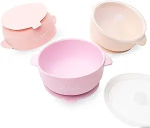 Ullabelle Silicone Baby Bowls with Lids | Toddler Food Storage Bowls Set (Pink) | Amazon (US)
