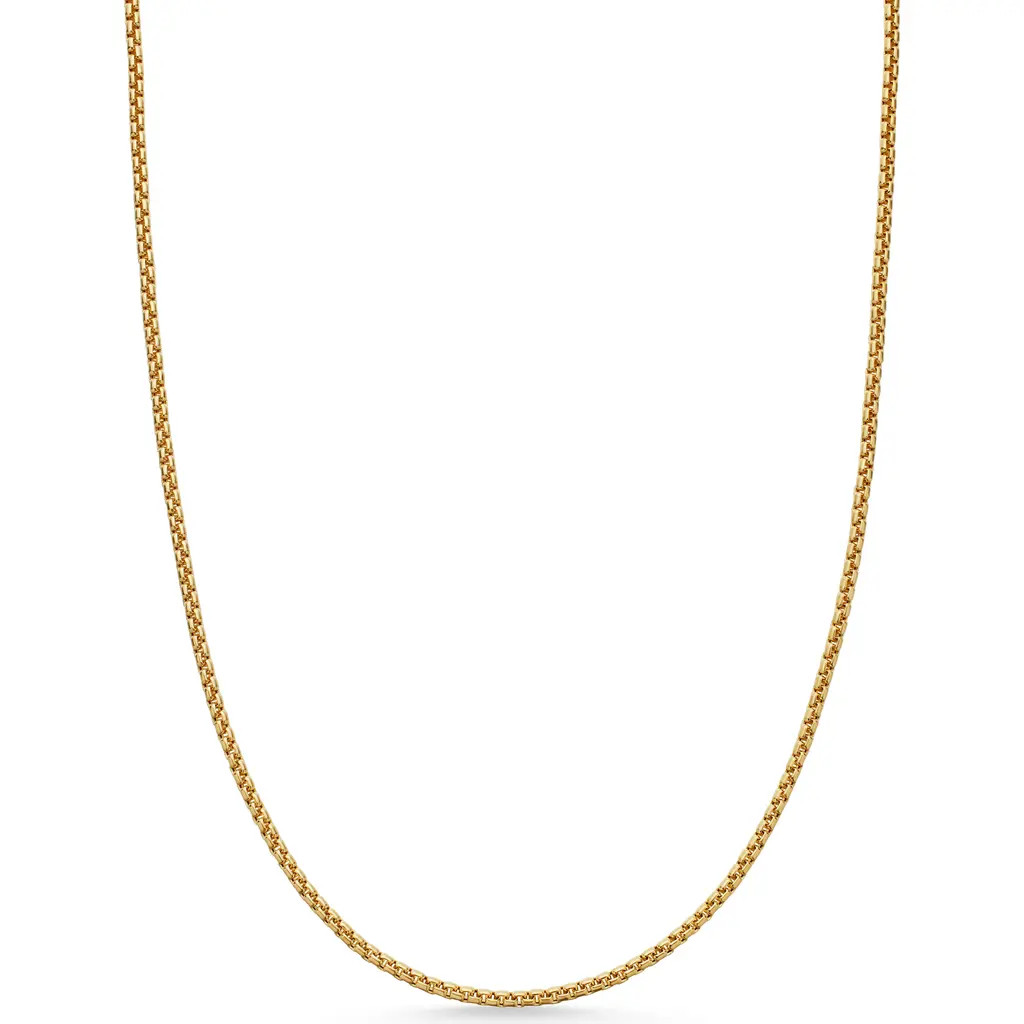 David Yurman Men's Box Chain Necklace in 18K Gold, 1.7mm in Yellow Gold at Nordstrom, Size 22 | Nordstrom