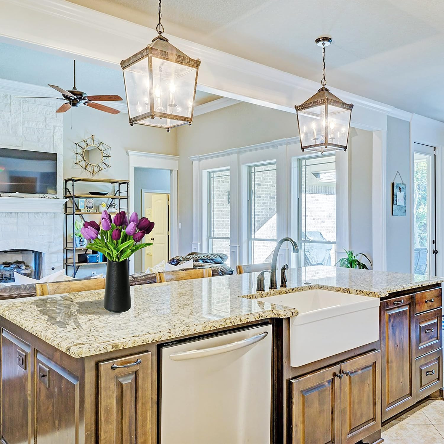 Mandy's 20pcs Shades of Purple Artificial Tulip Silk Fake Flowers 13.5" for Mother's Day Easter V... | Amazon (CA)