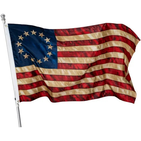 Tea Stained American Flag 13 Stars 3x5 Outdoor- Betsy Ross Flag 13 Colonies Primitive Vintage US ... | Walmart (US)