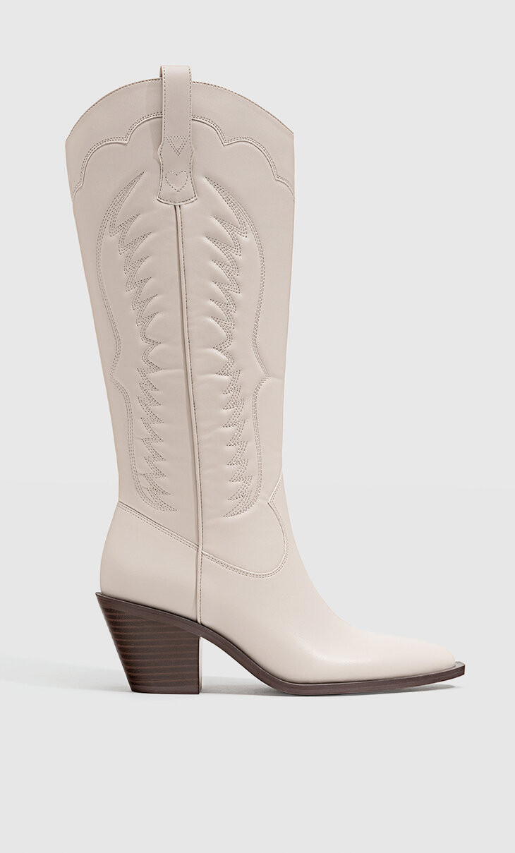 Heeled cowboy boots - Women's Cowboy boots | Stradivarius United Kingdom | Stradivarius (UK)