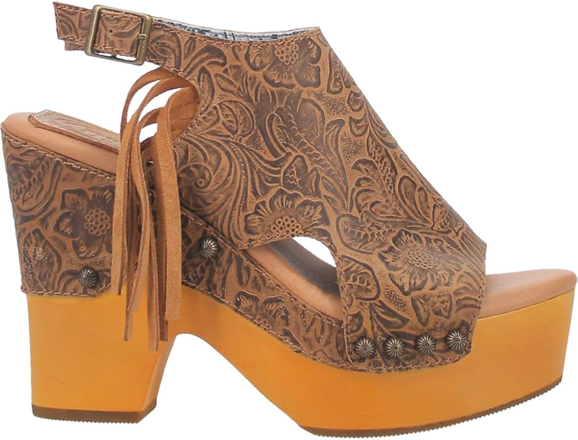 Dingo Womens Morocco Sling Back Casual Sandals Casual Mid Heel 2-3" - Brown | Amazon (US)