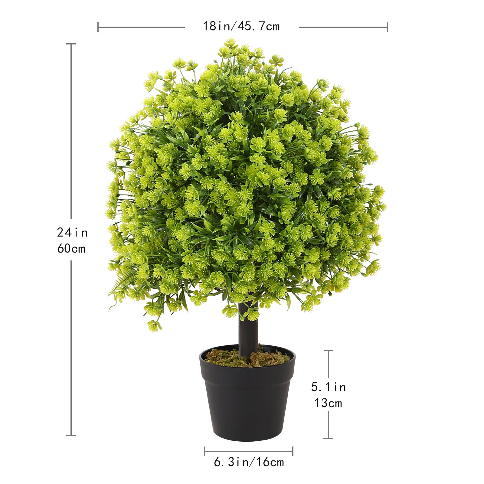 Primrue 24'' Artificial Ball Topiary Boxwood Trees , Artificial Potted Shrubs for Indoor and Outd... | Wayfair North America
