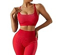 RXRXCOCO Ribbed Workout Sets for Women 2 Piece Backless Strappy Sports Bra Seamless Leggings Matc... | Amazon (US)