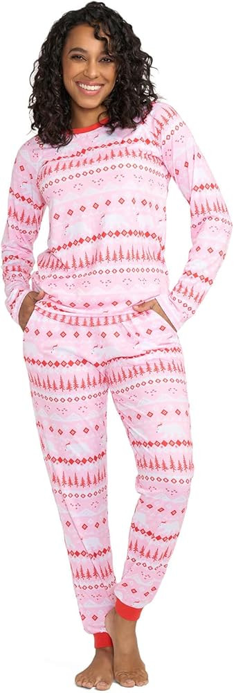 Tipsy Elves Women's Matching Pajama Sets - Black Late Night Snowfall Loungewear for Photos and Ev... | Amazon (US)