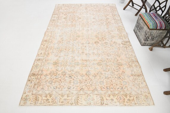 5x8 Floral Vintage Turkish Rug 5x8 Beige and Brown Turkish | Etsy | Etsy (US)