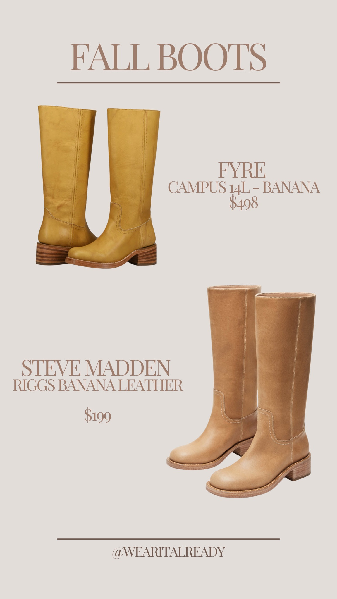 My favorite boots for Fall 👢🍂🤎 Steve Madden just came out with their new collections and I’m obsessed with these boots, similar to the Frye campus boots in banana

#LTKStyleTip #LTKShoeCrush #LTKSeasonal
